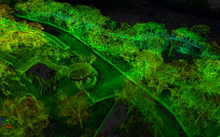 Mobile Lidar mapping of Resort land for terrain and tree survey